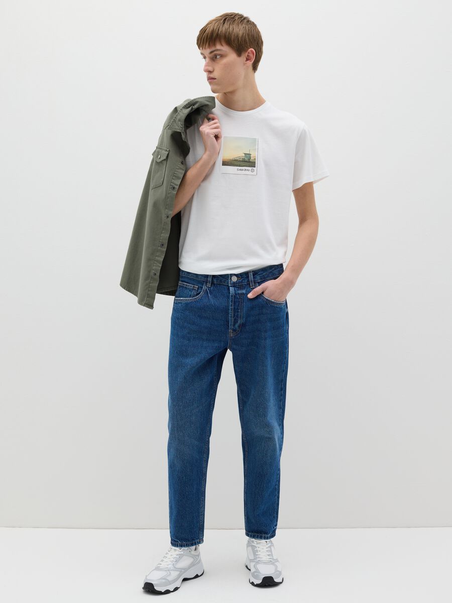 White T-shirt with Florida Beach print_1