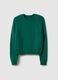 Green crew neck pullover in pure cotton regular fit_0