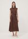 Brown midi dress in pure viscose with polka dots, regular fit_0