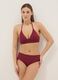Red stretch bikini bottoms with ruched side detailing_0