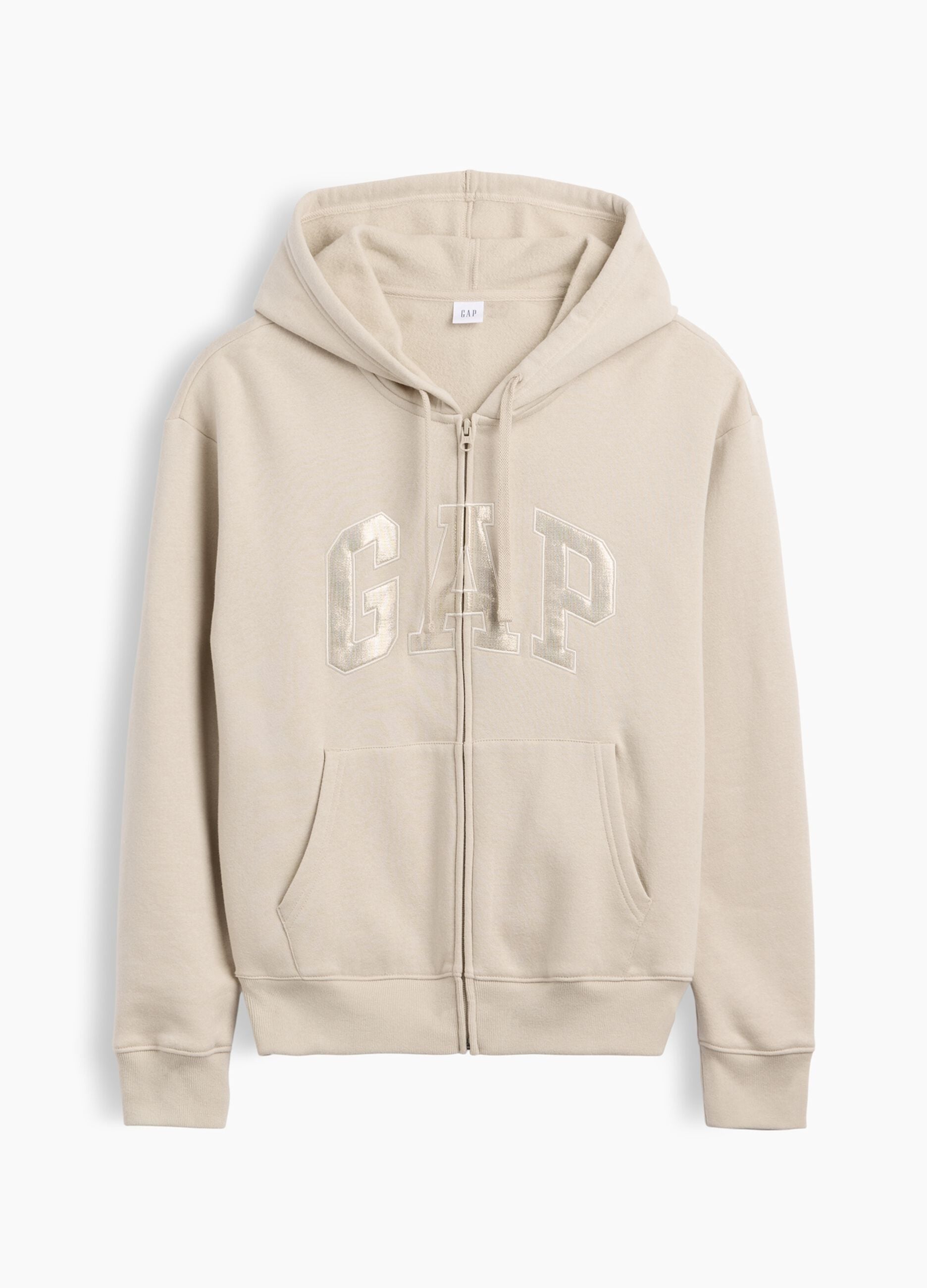 Beige cotton-blend hooded sweatshirt with GAP logo