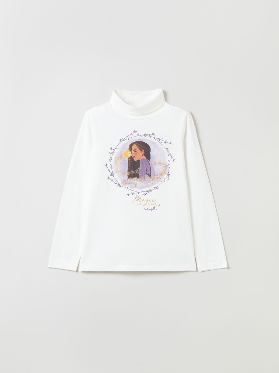 T-shirt a collo alto stampa principessa Asha_0