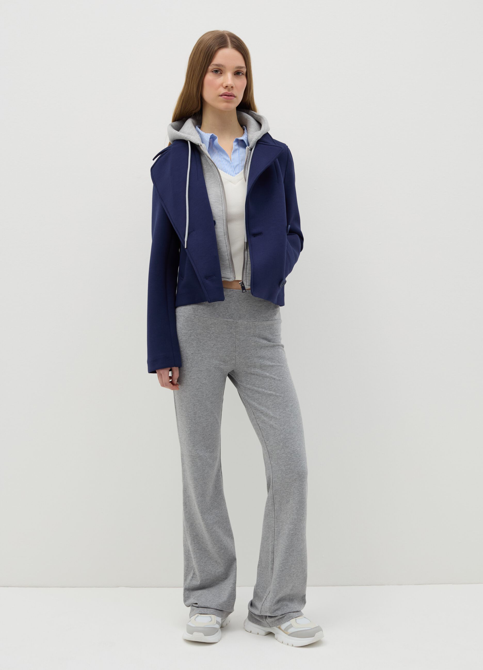 Leggings flare fit in cotone stretch