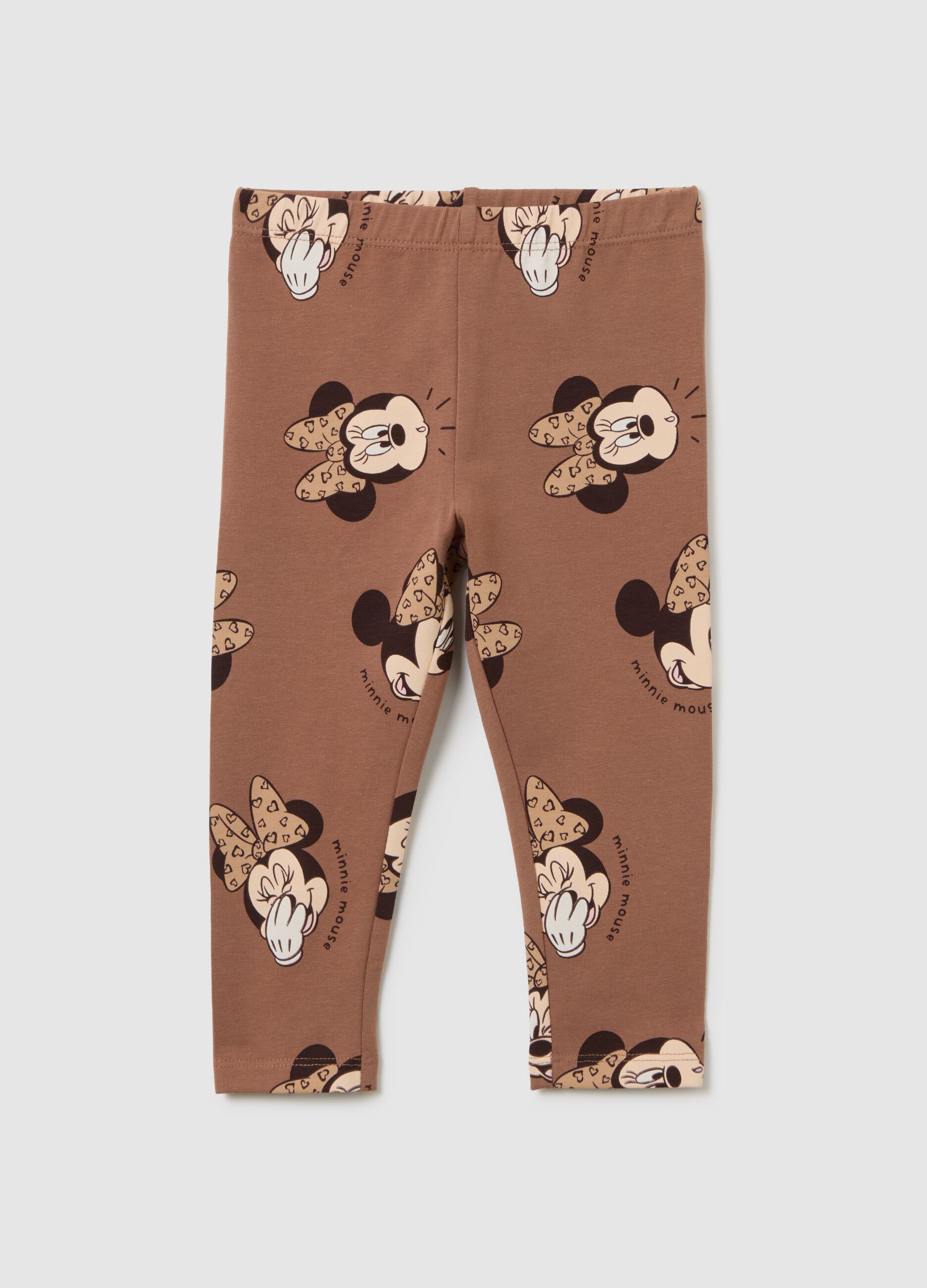 Girls' Brown Slim Fit Stretch Cotton Leggings