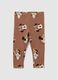 Girls' Brown Slim Fit Stretch Cotton Leggings_0