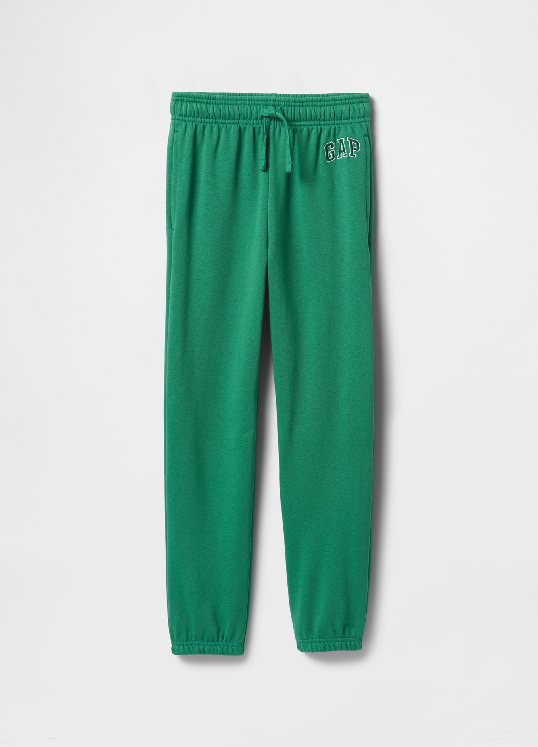 Children's green jogger trousers in cotton blend