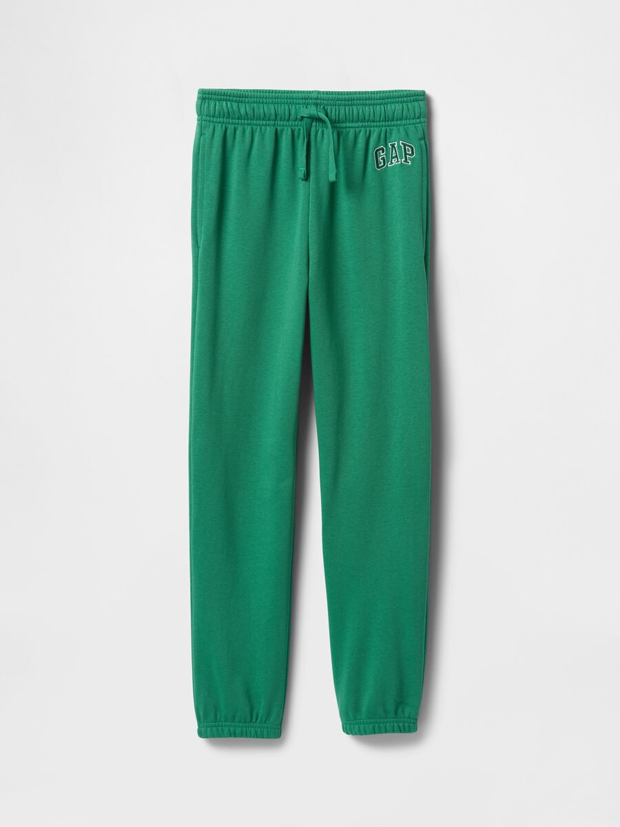 Children's green jogger trousers in cotton blend_4