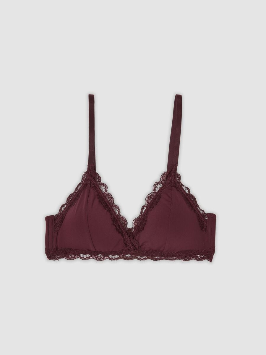 Reggiseno a triangolo viola in microfibra elasticizzata con pizzo_0