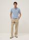 Light blue short-sleeve polo in pure organic cotton, regular fit_1
