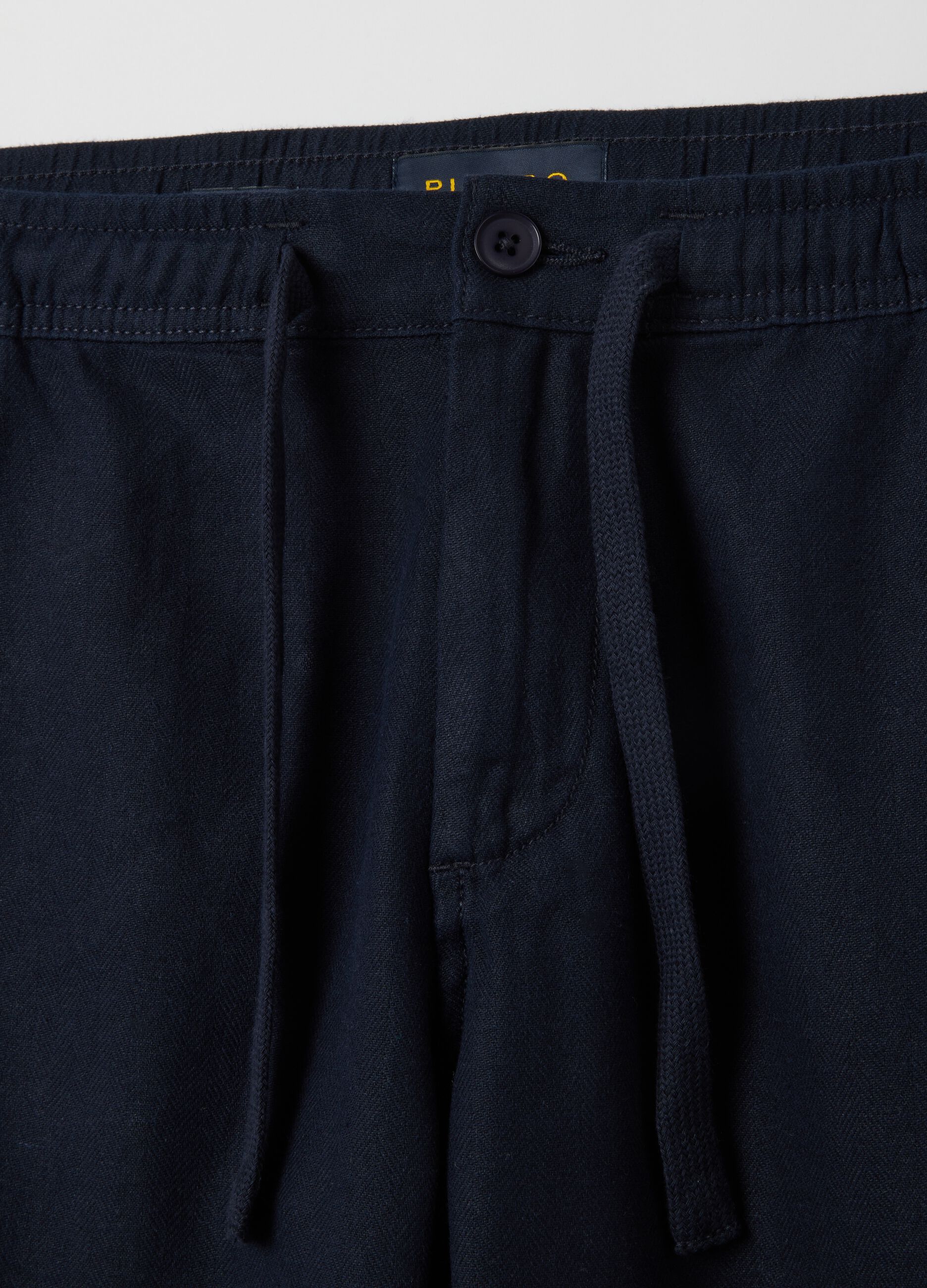 Pantaloncini da uomo in cotone blu regular fit