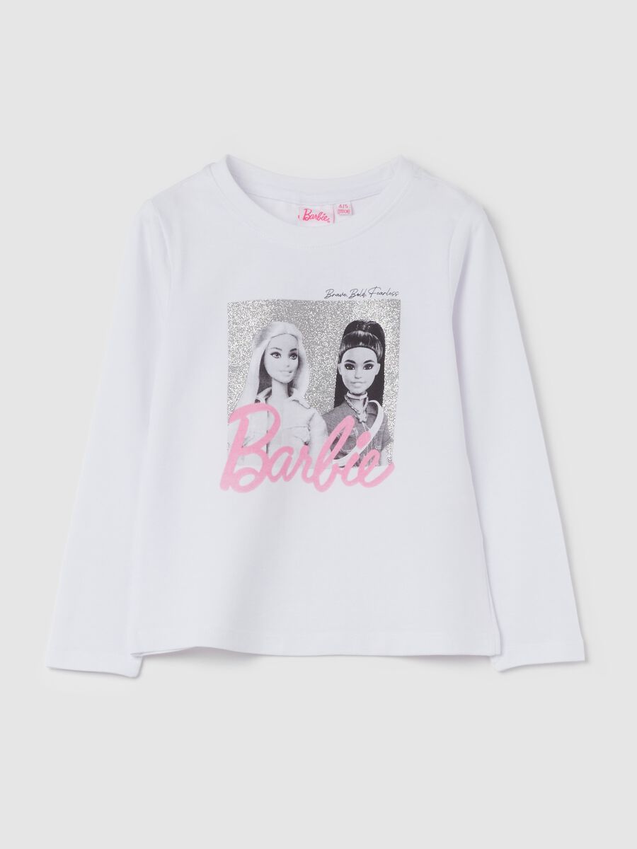 Long-sleeved T-shirt with Barbie print_0