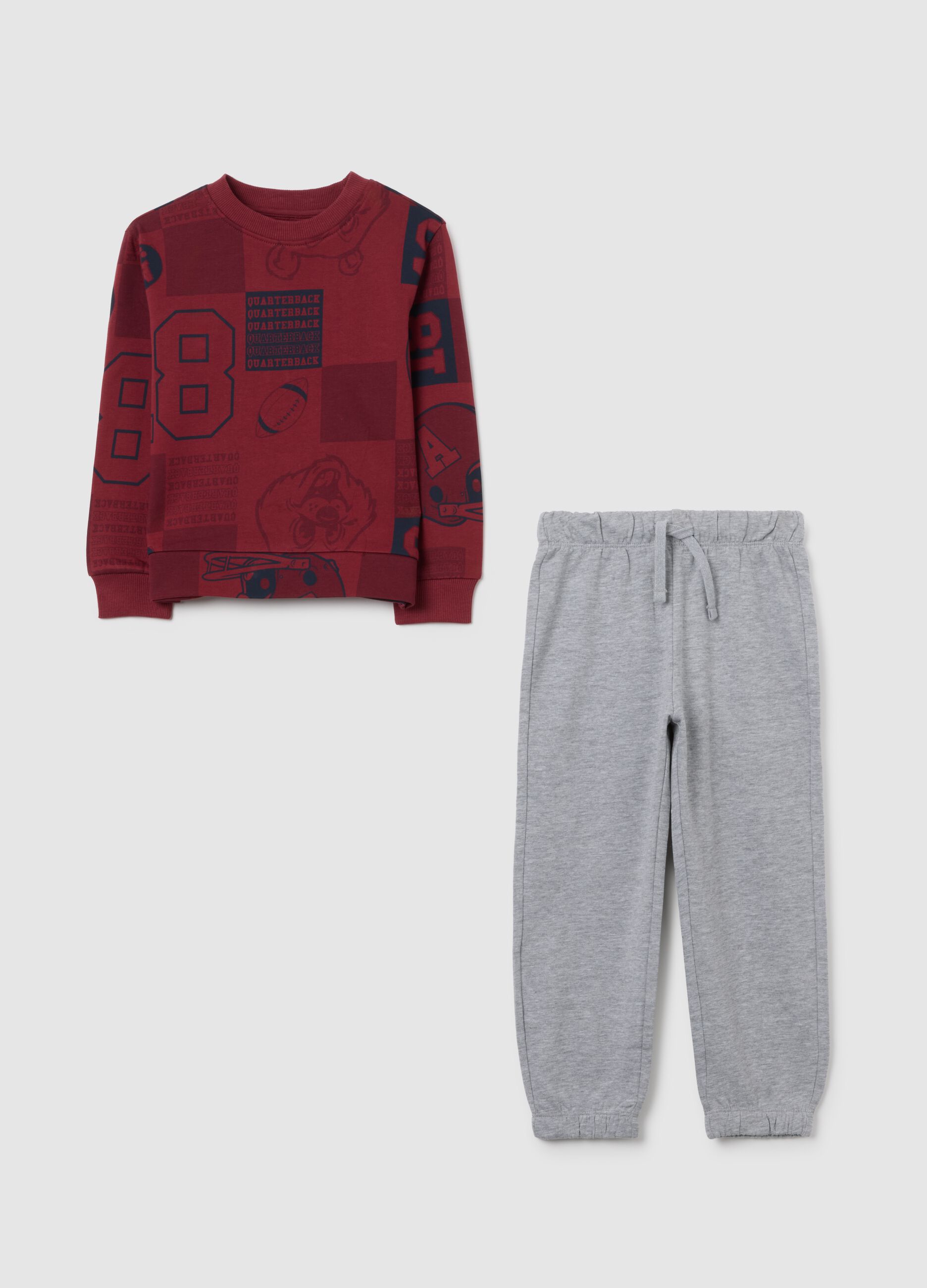 Red and Grey Jogging Set for Boys