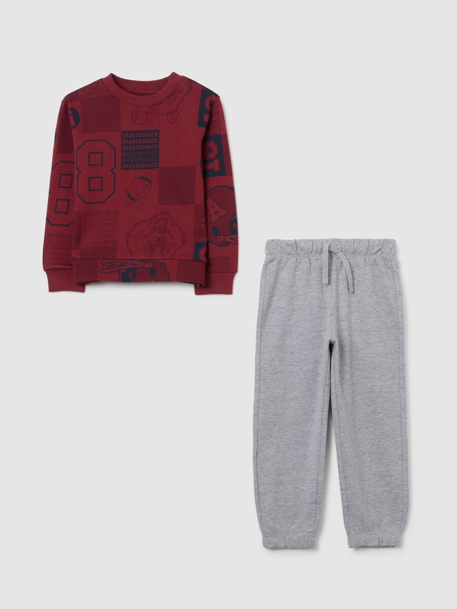 Red and Grey Jogging Set for Boys_0