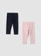 Bipack leggings multicolor in cotone organico elasticizzato per bimba_0