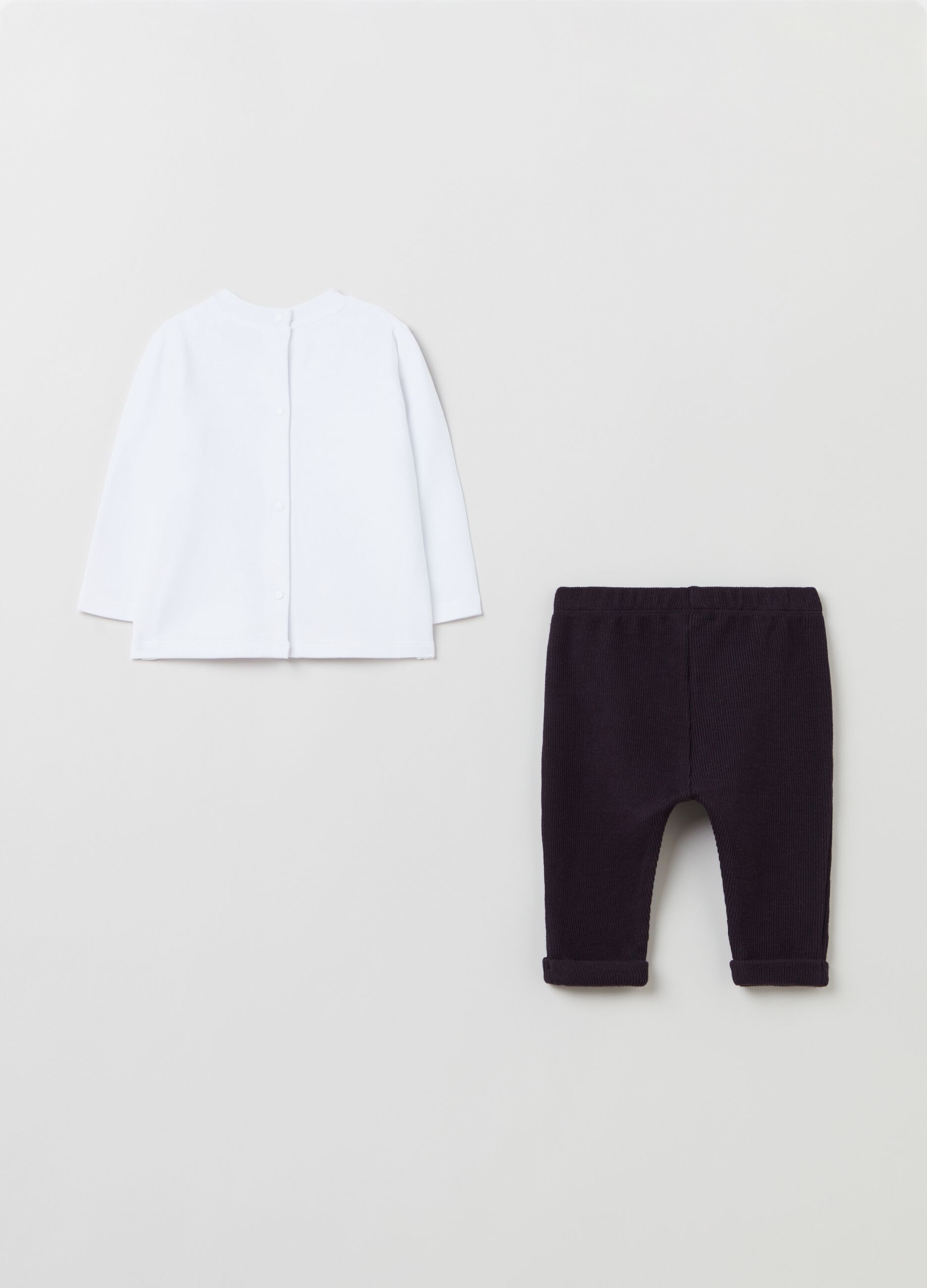 Set t-shirt con stampa e pantaloni_1