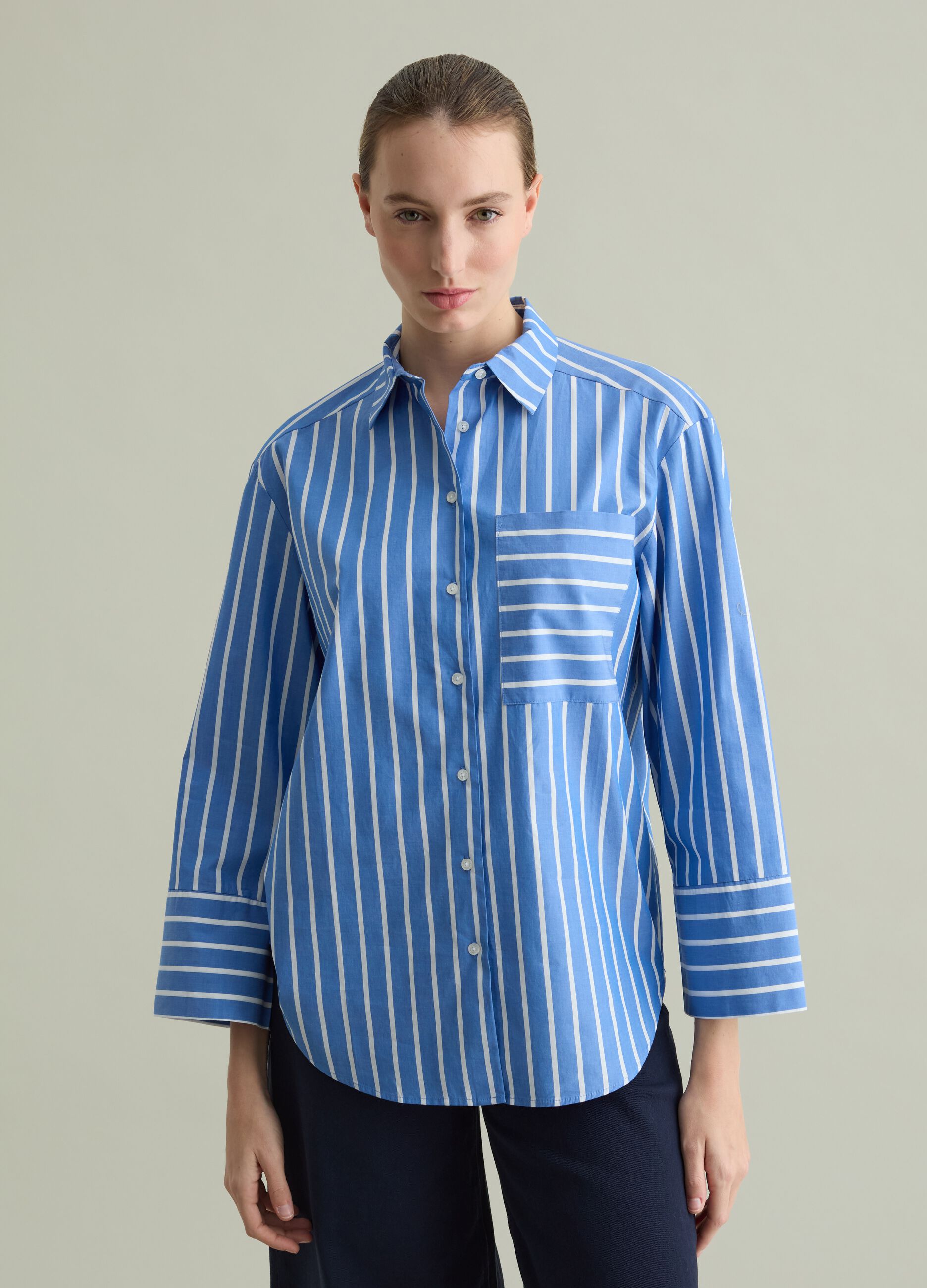 Camicia in cotone con tasca