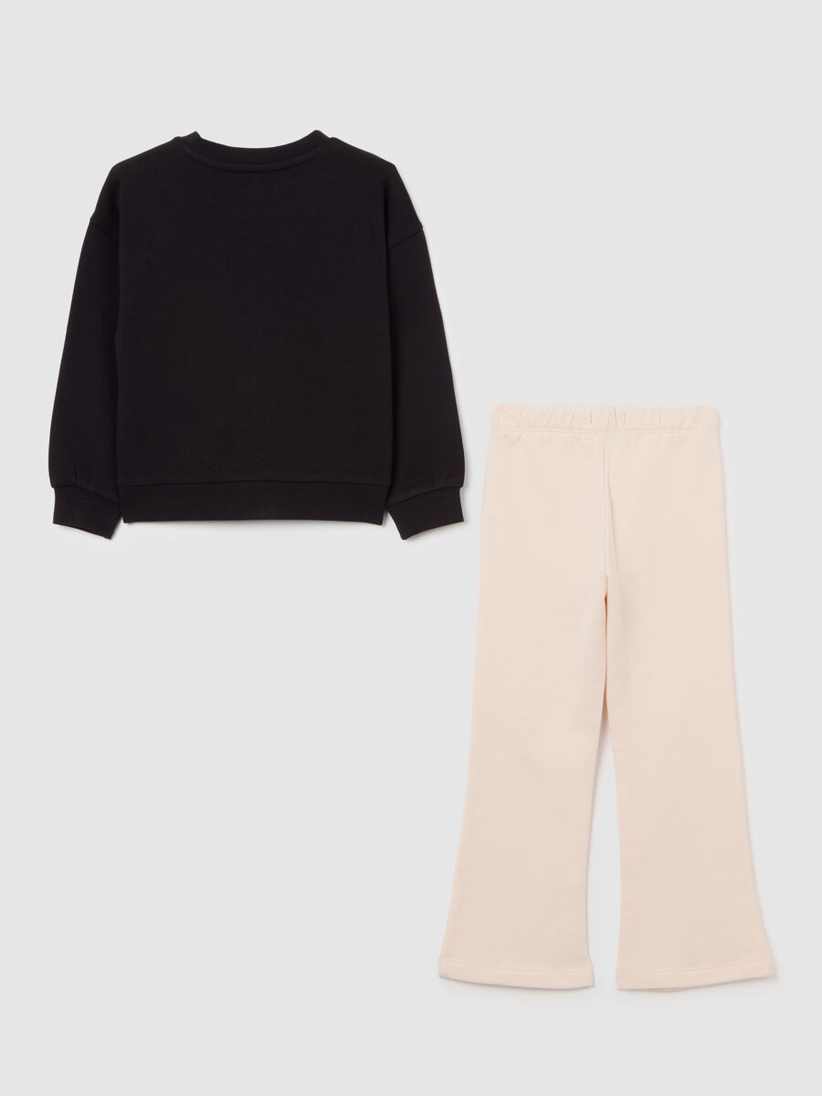 Girls' multicolour sweatshirt and trousers set in pure cotton regular fit_1