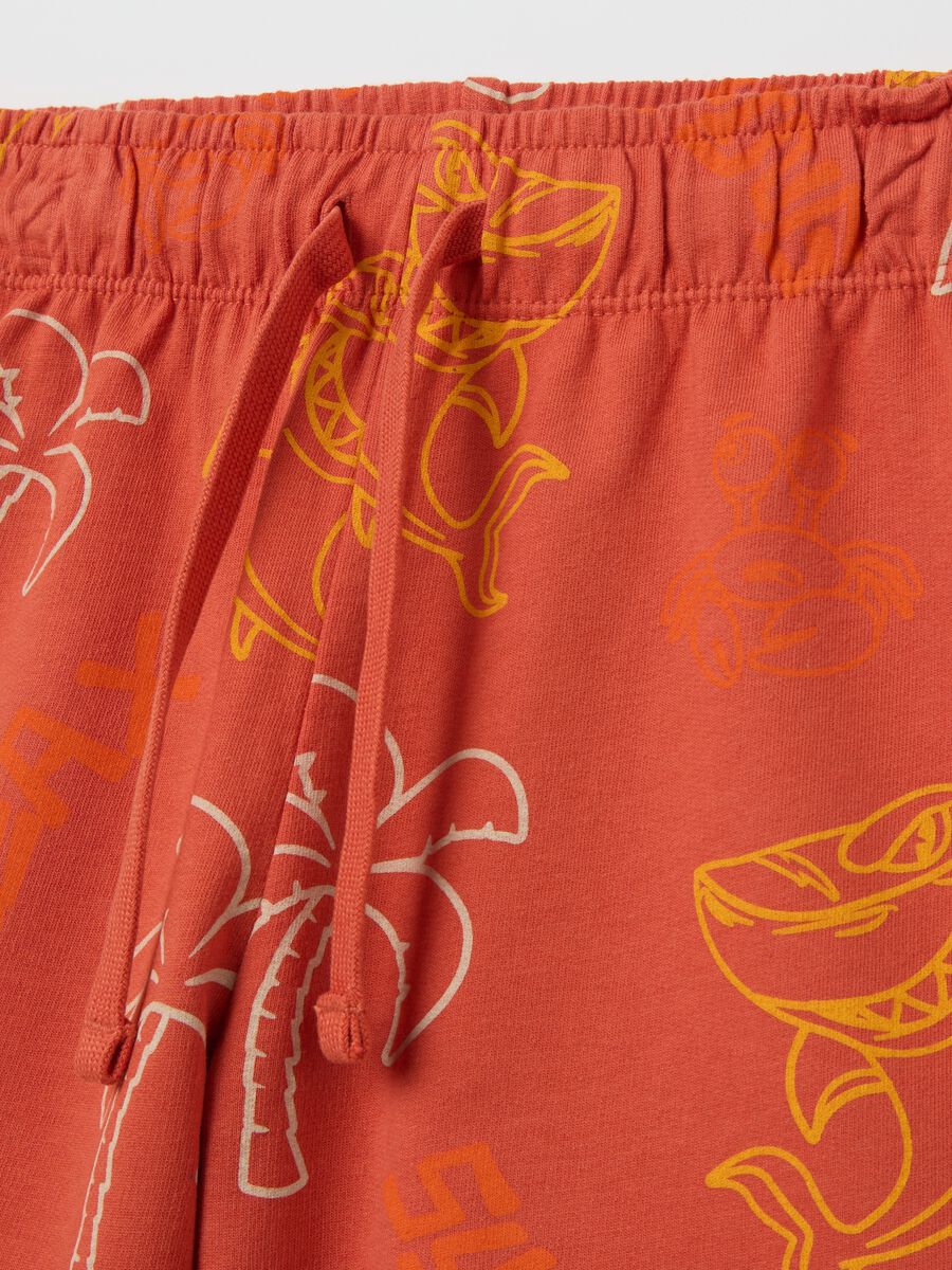 Two-pack orange and brown shorts in cotton with drawstring_3