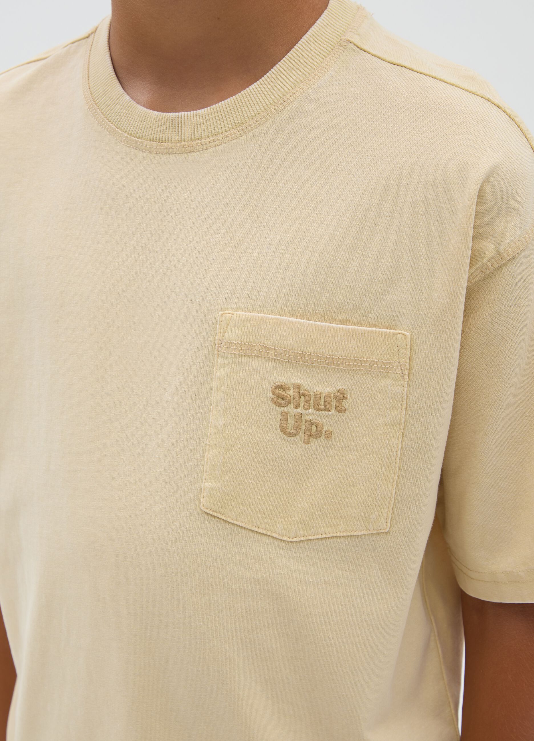 Boy's Beige T-shirt with Pocket
