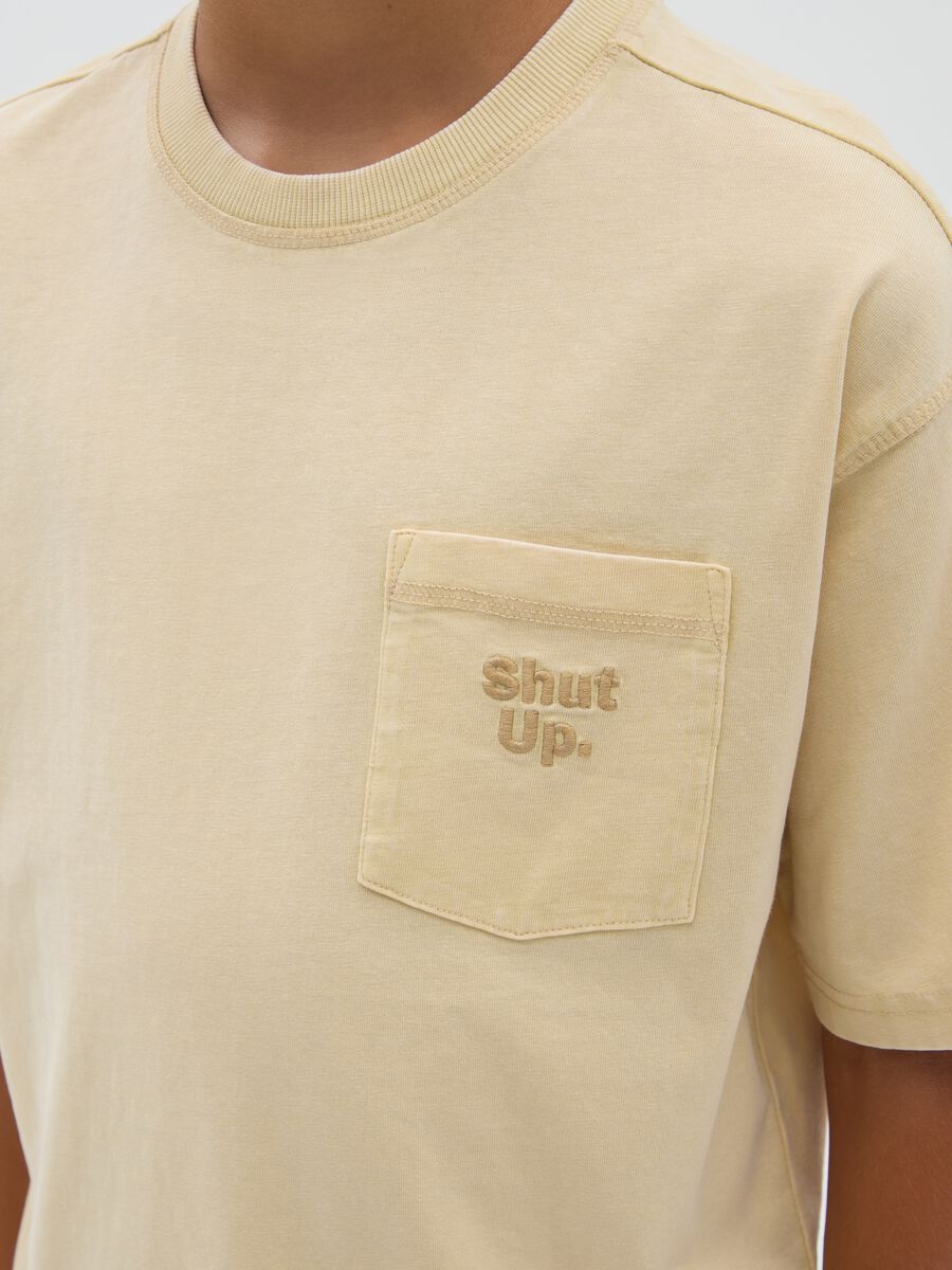 Boy's Beige T-shirt with Pocket_2
