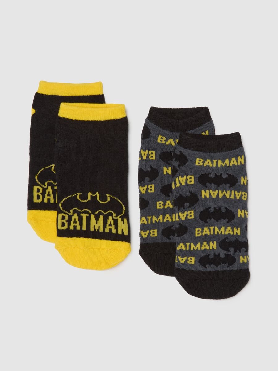 Pack of kids' non-slip socks in multicolour cotton with Batman prints_0
