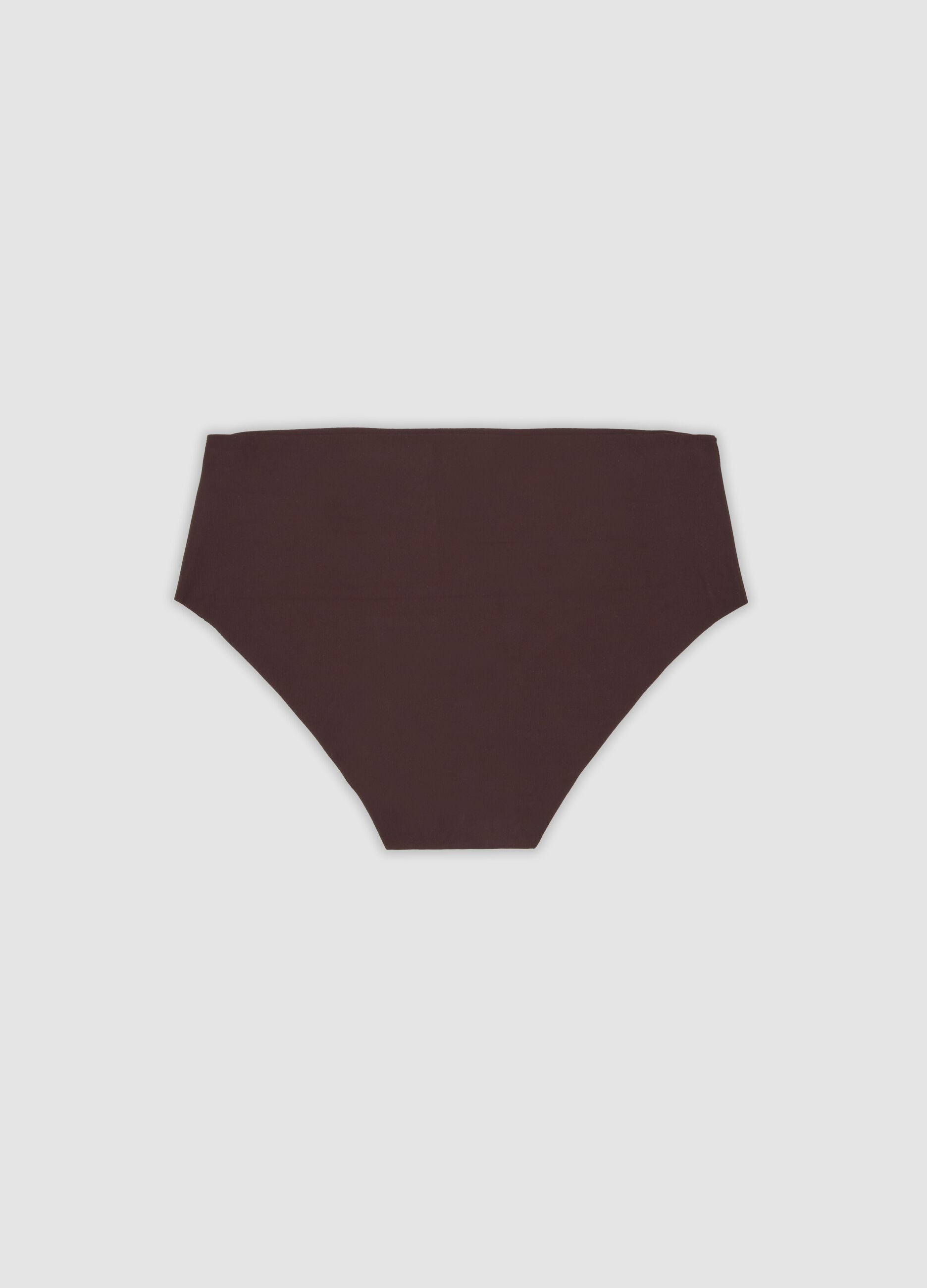 Slip hipster marrone in microfibra elasticizzata con vita regular