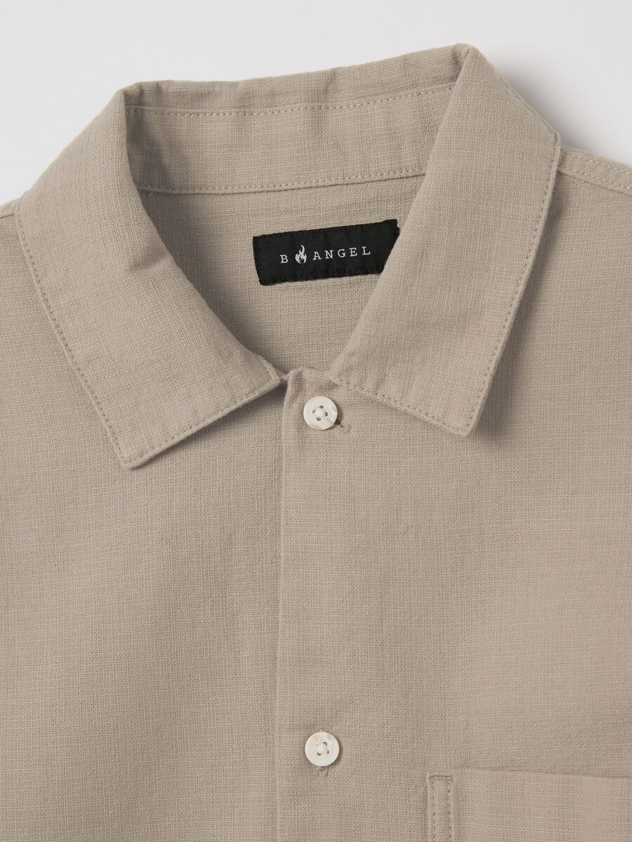 Short-sleeved green shirt in cotton_5