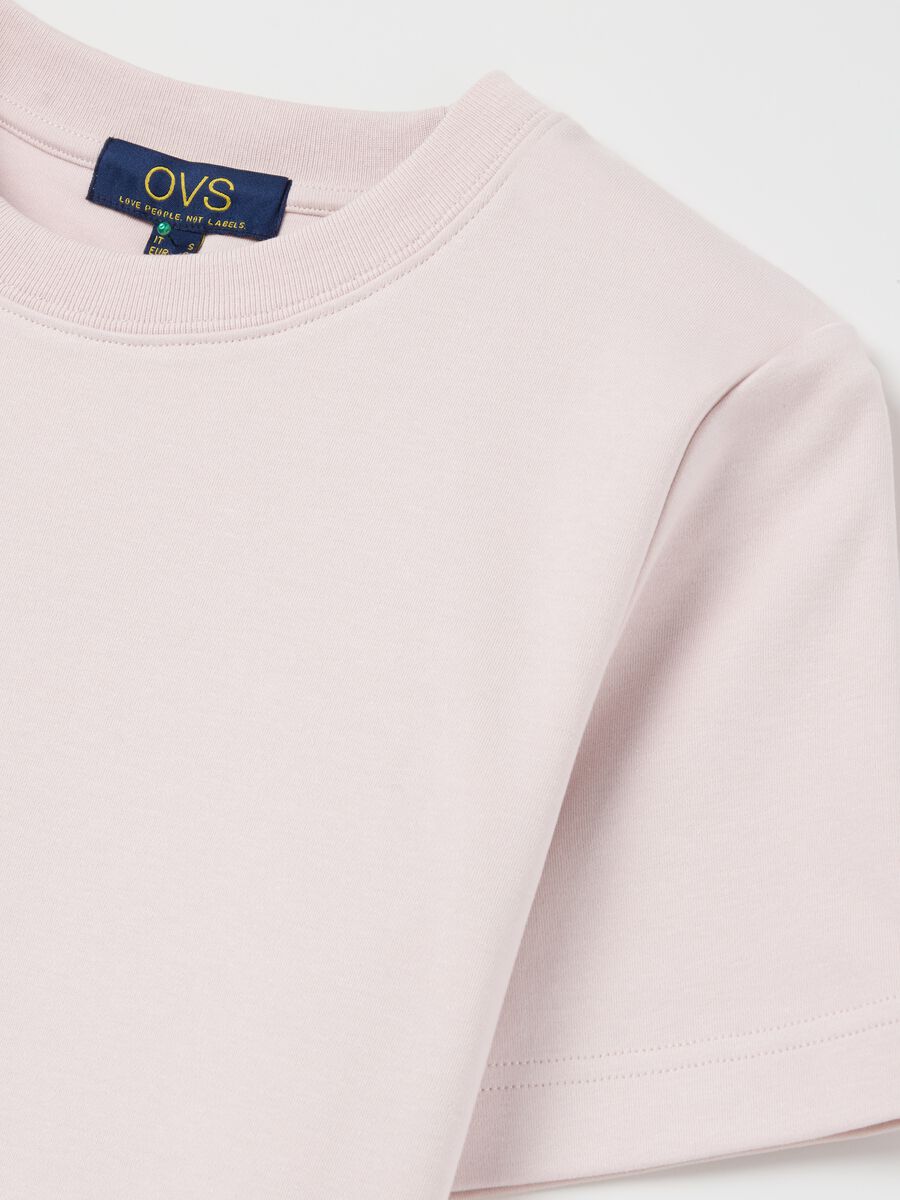 Solid colour T-shirt with round neck_5