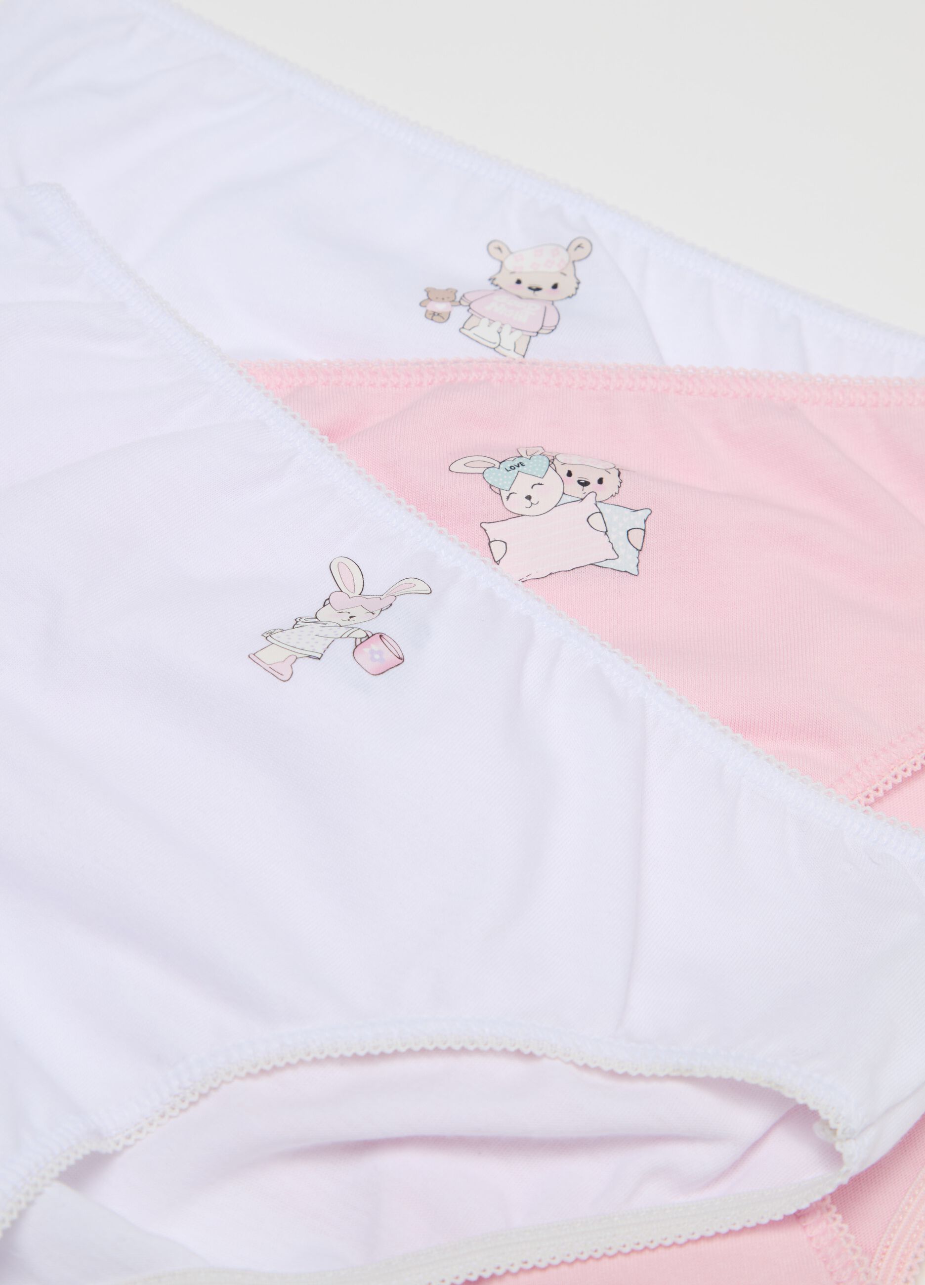 Seven-pack briefs in cotton with print