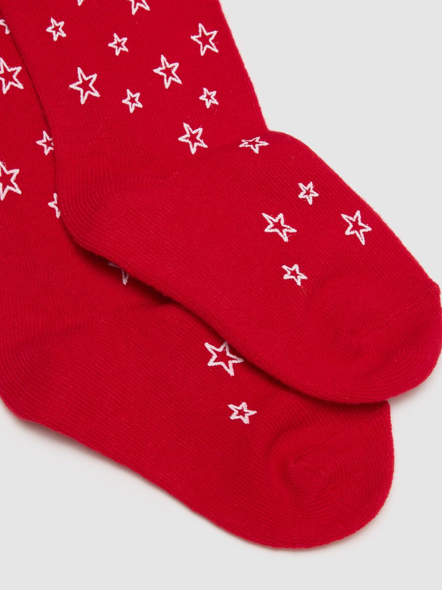 Bipack collant multicolor da bambina in misto cotone con stelle_2