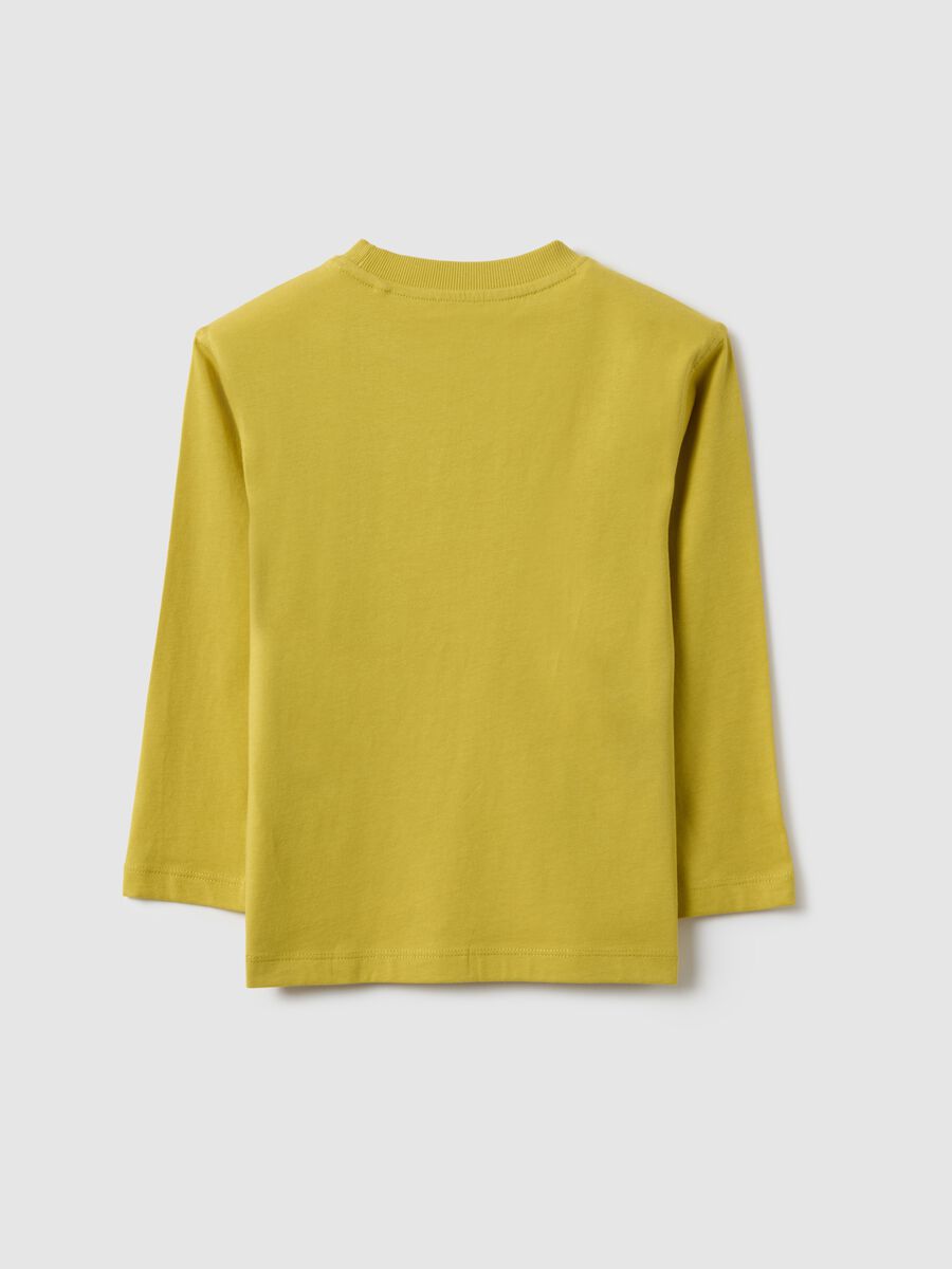 Yellow pure cotton children's regular fit T-shirt with print_1