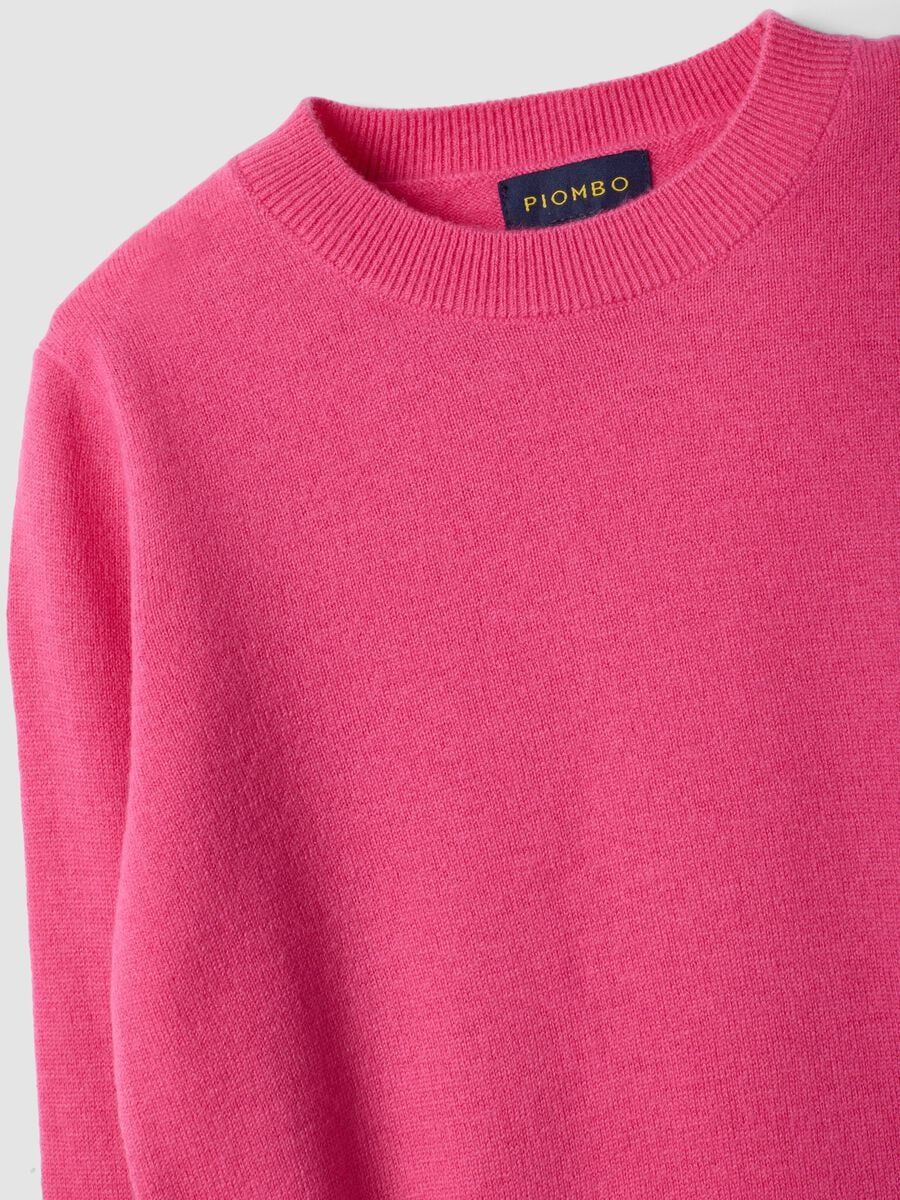 Maglione rosa in pura lana a maniche lunghe regular fit_4