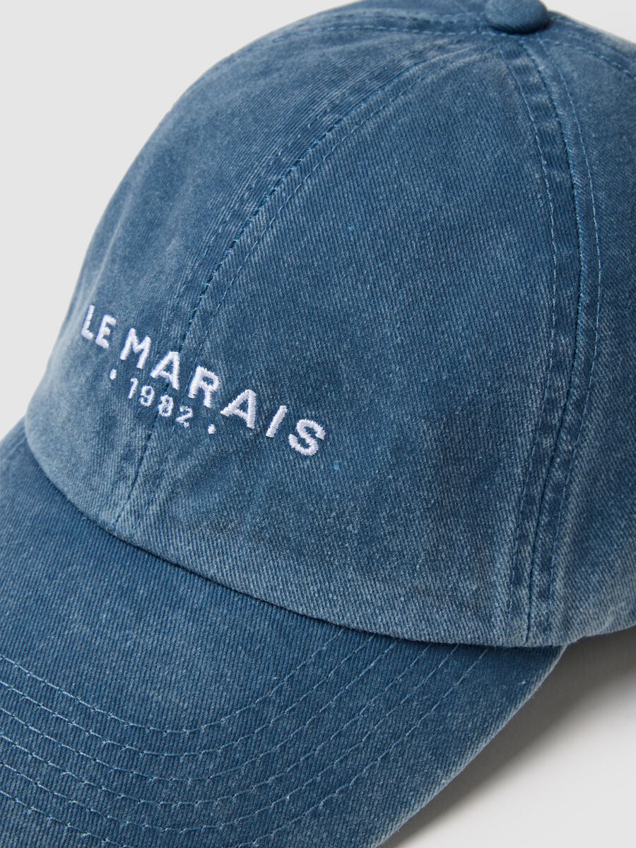Pure cotton blue baseball cap with embroidery_1