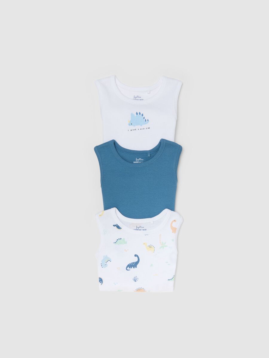 Baby's Multicolour Pure Cotton Bodysuit Pack with Dinosaurs_2