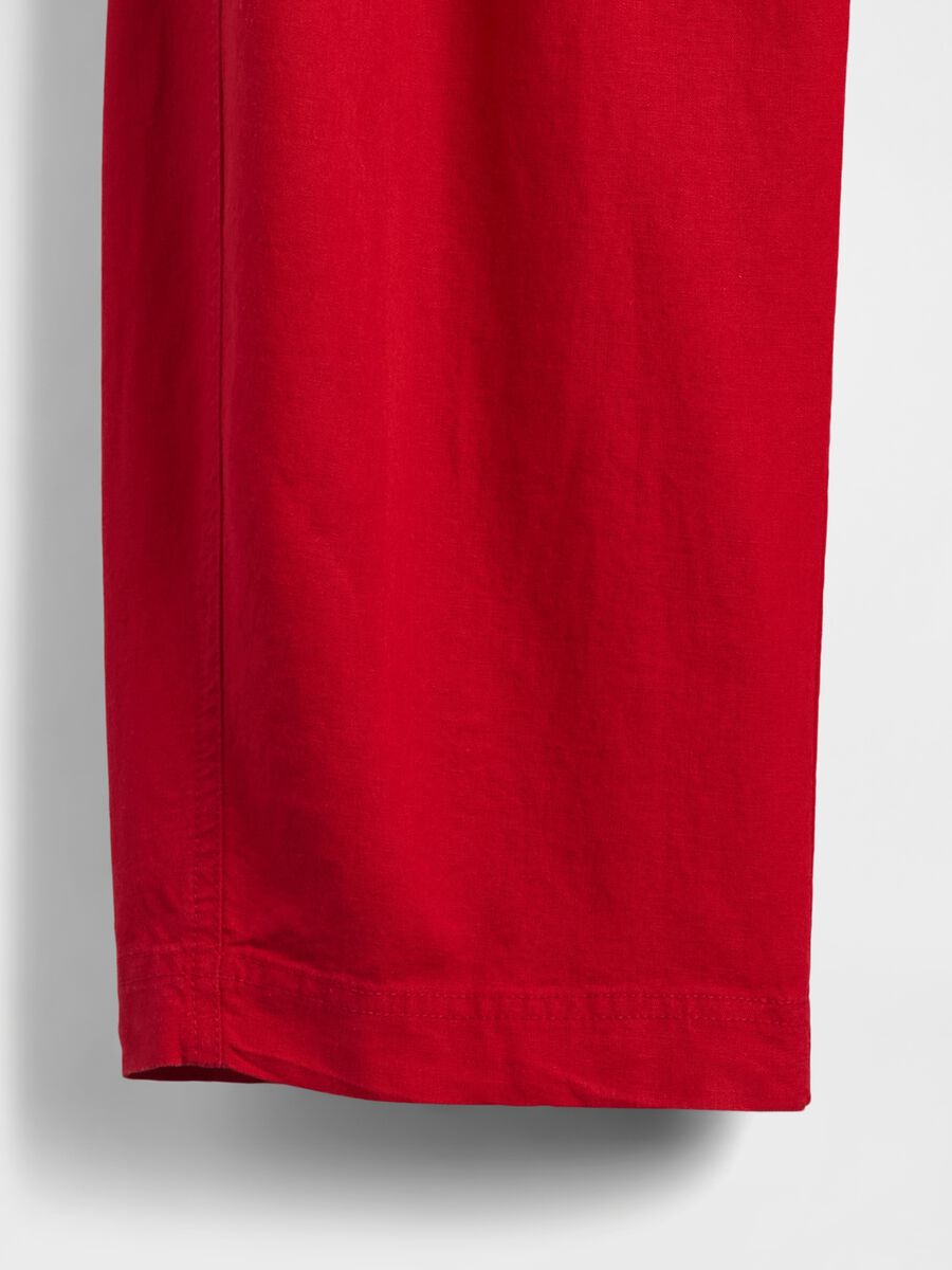 Red wide trousers in linen and viscose_7