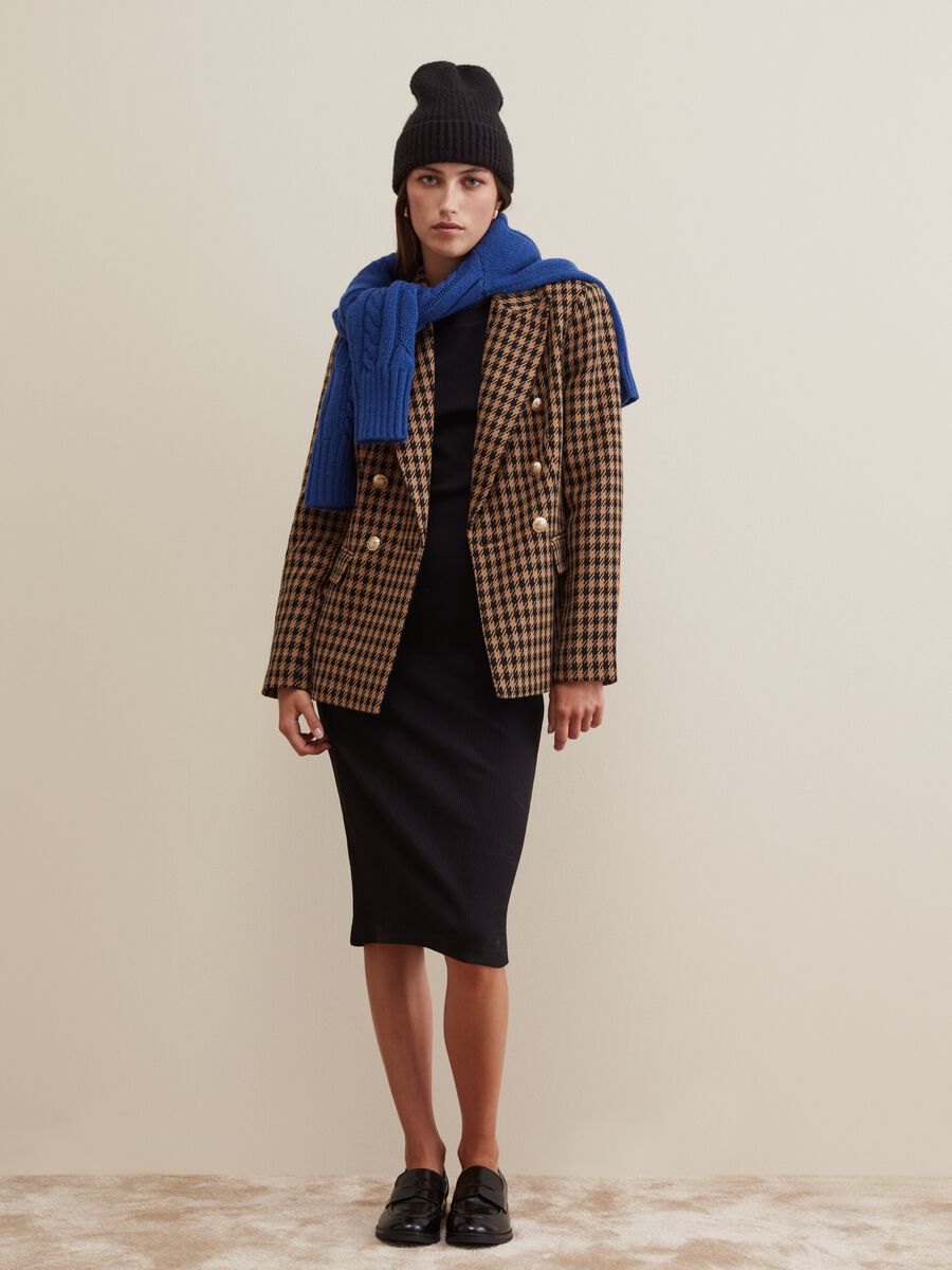 Blazer doppiopetto fantasia pied de poule_0