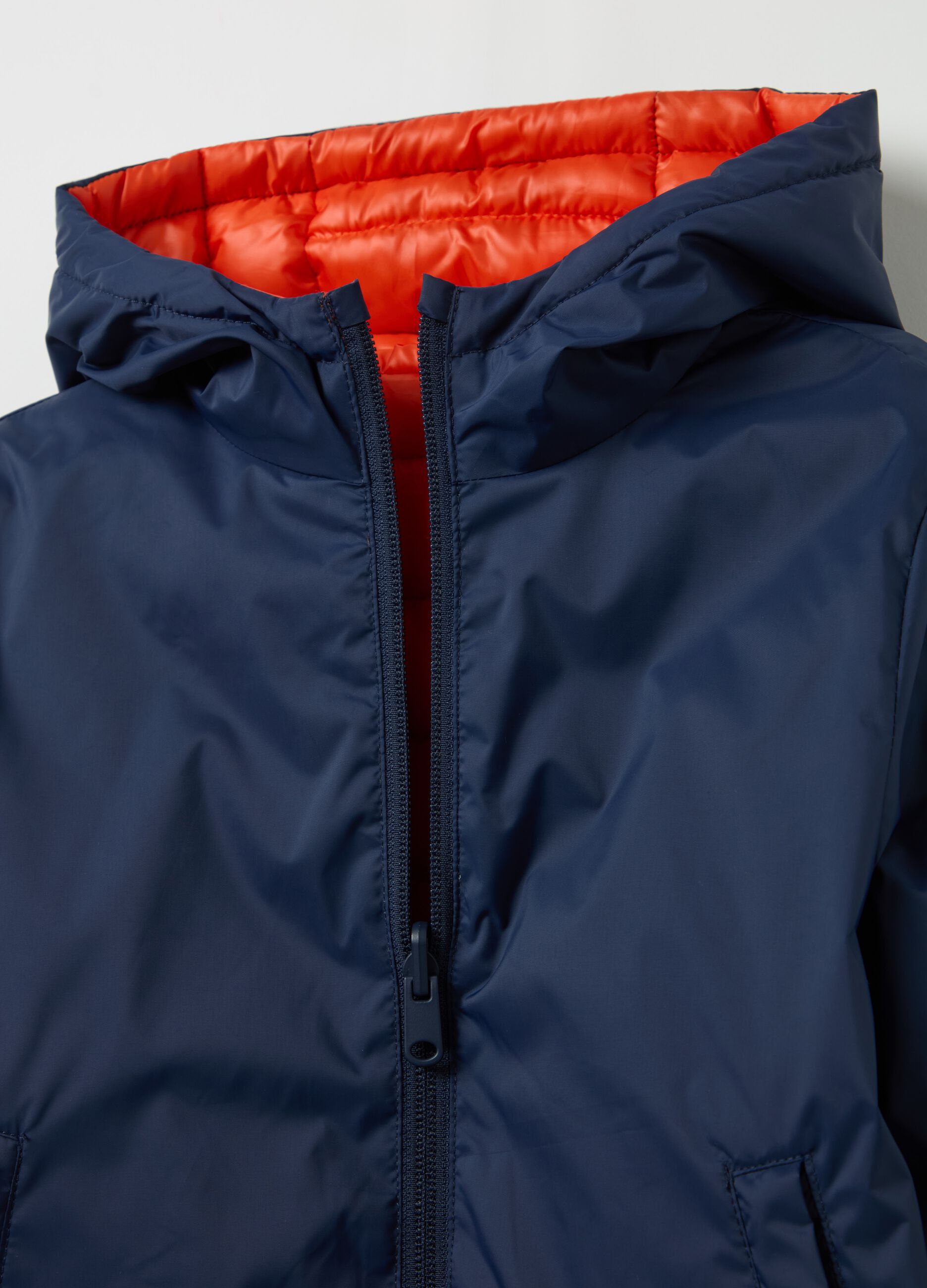 Ultralight reversible down jacket with hood