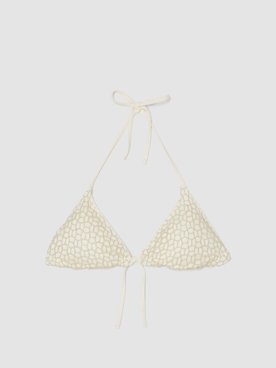 White triangle bikini with embroidered mesh detailing_0
