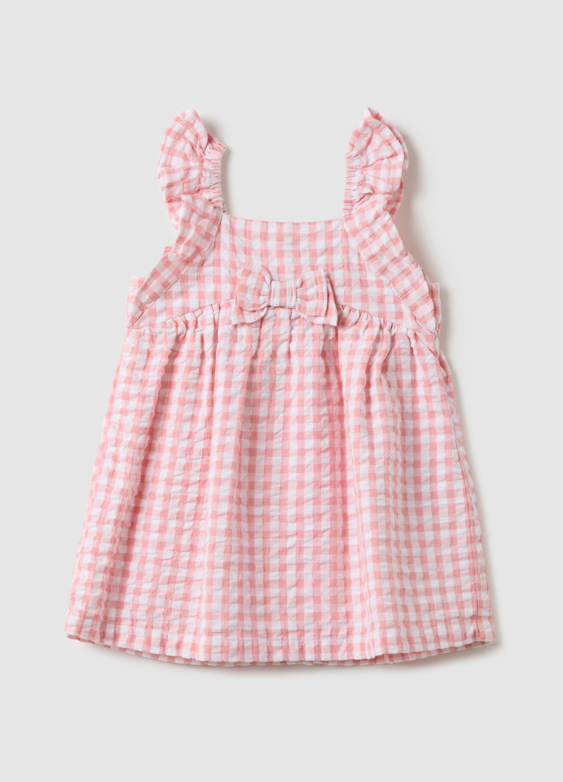 Multicolour check pure cotton dress for baby girls regular fit