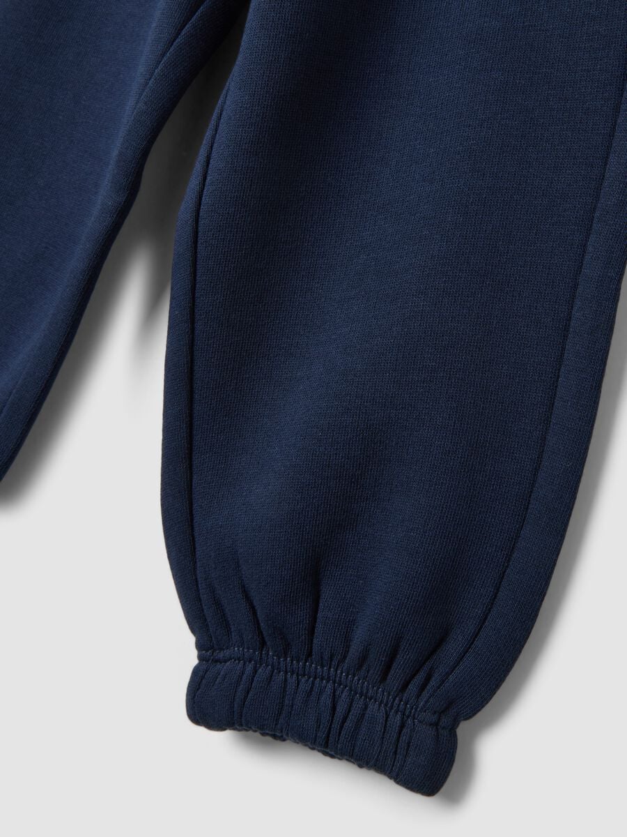 Pantaloni jogger blu in puro cotone organico_3