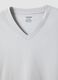 Grey pure cotton regular fit V-neck T-shirt_5