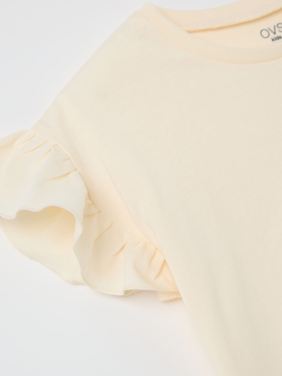 White T-shirt in cotton with diamantés_3