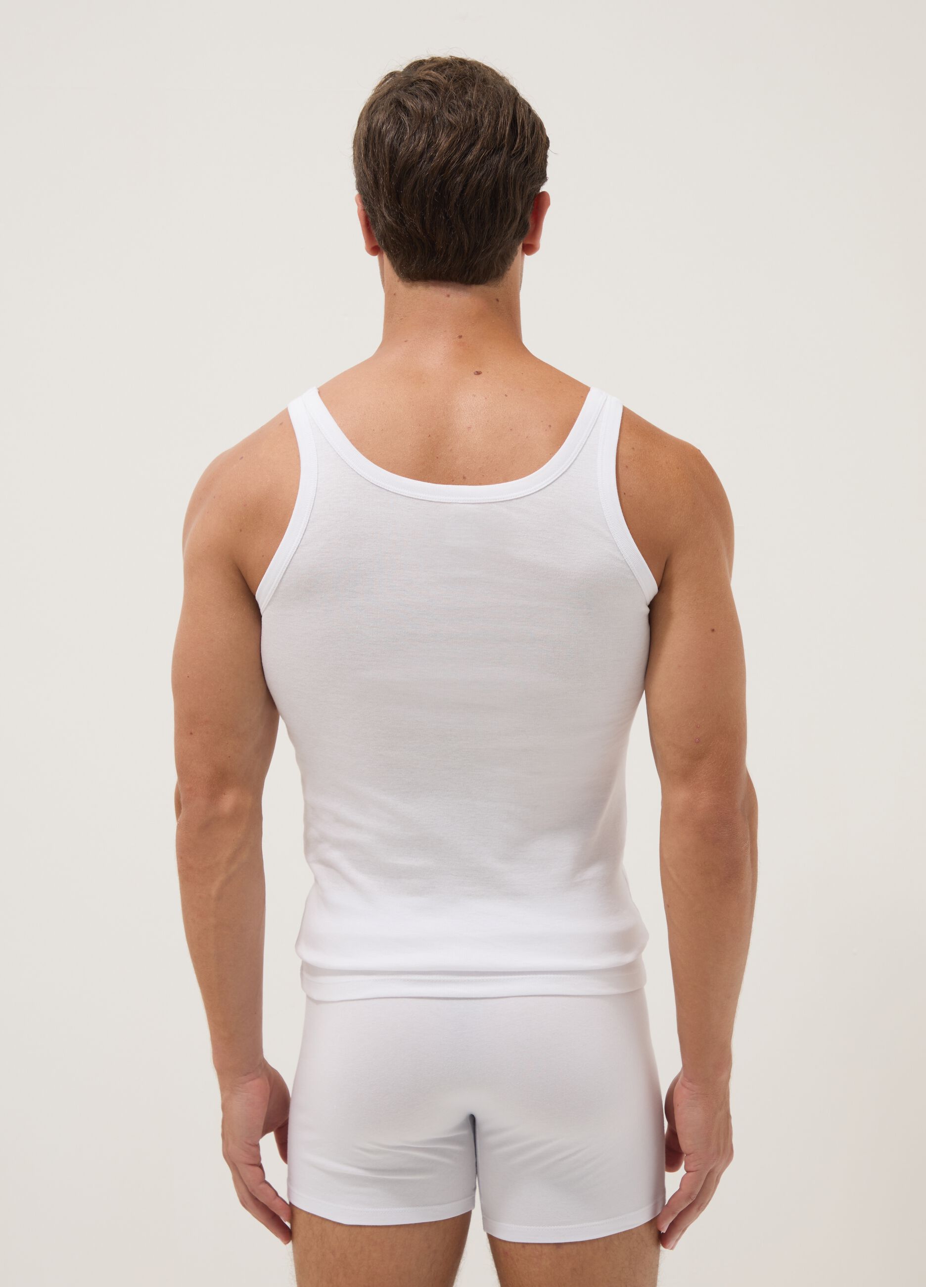 White pure cotton vest regular fit