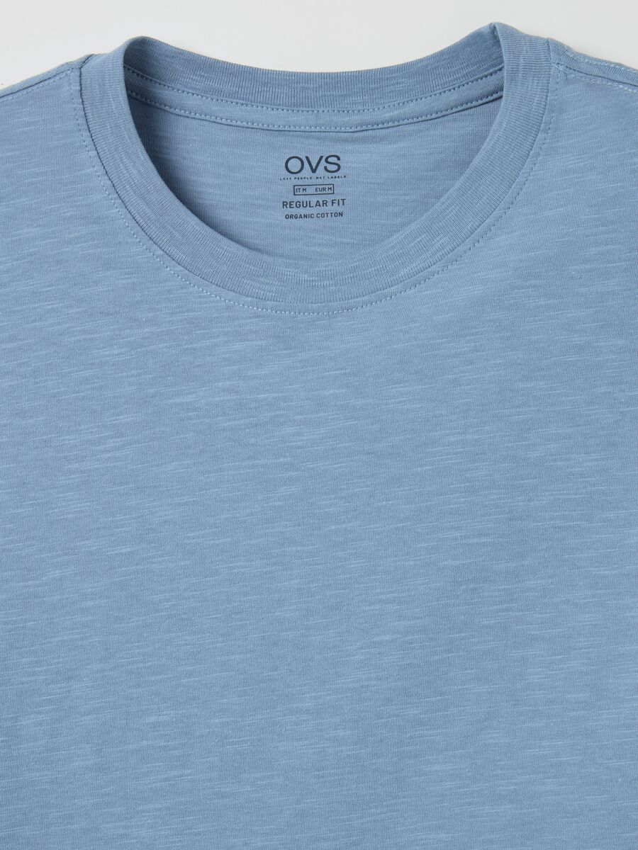 T-shirt in slub cotton with round neck_5