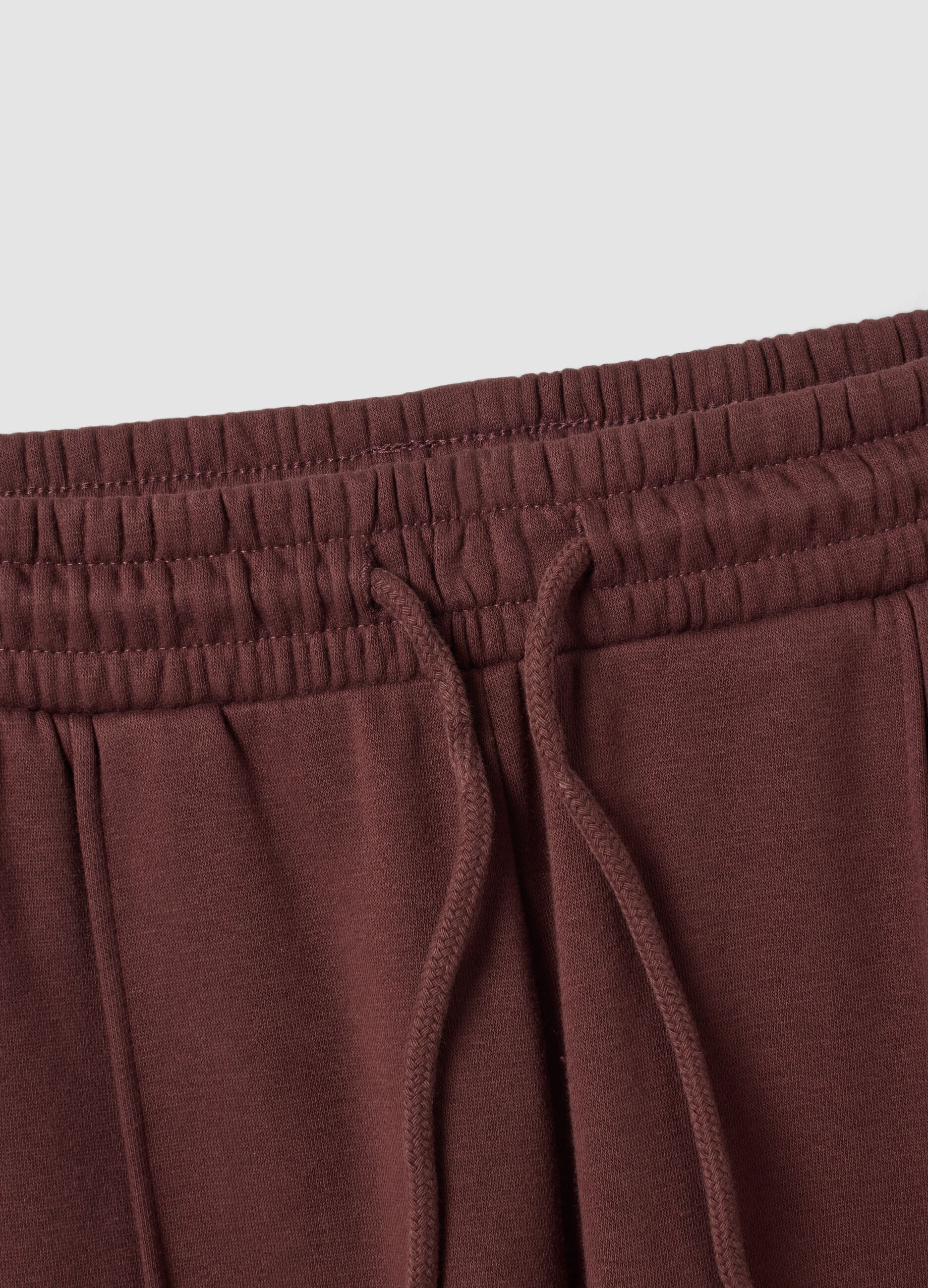 Brown cotton-blend straight-fit joggers