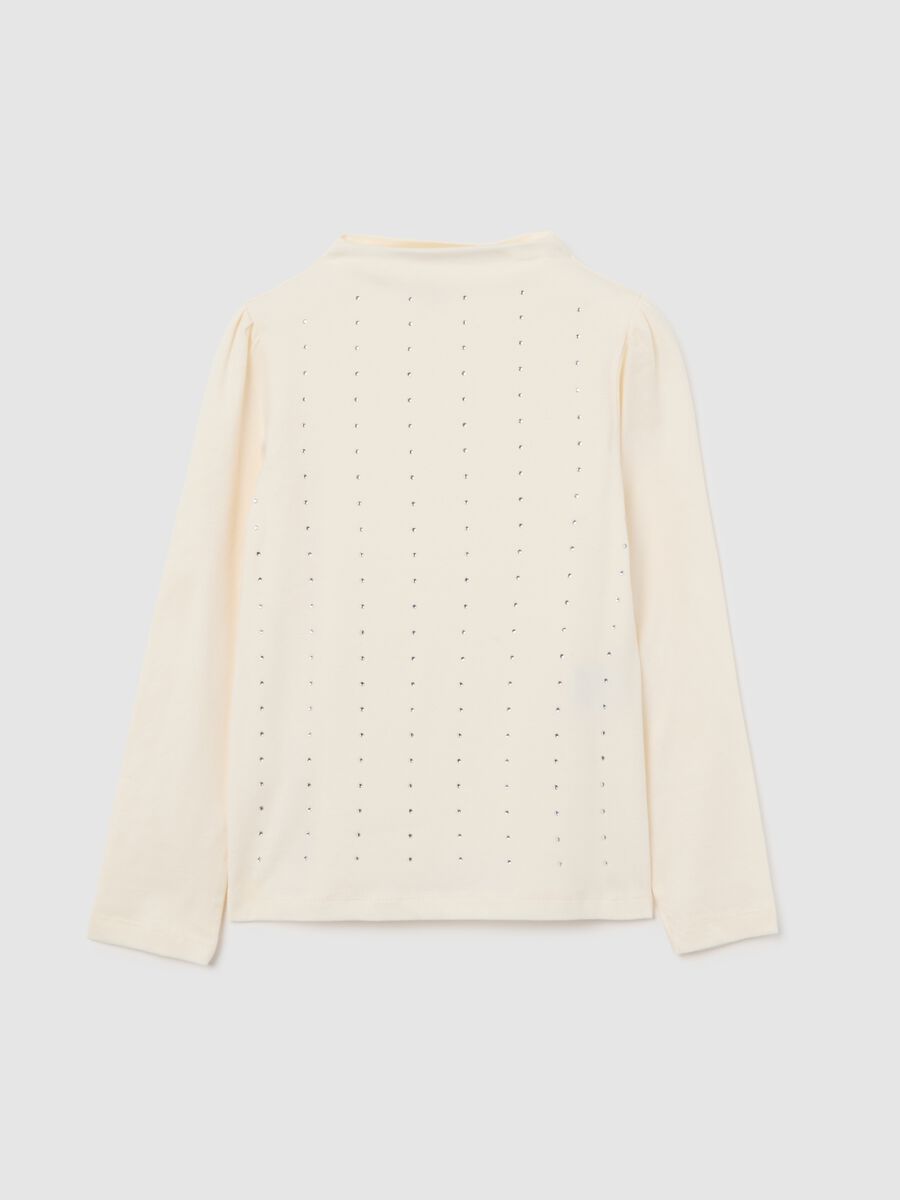 Girls' beige stretch cotton jumper regular fit_0