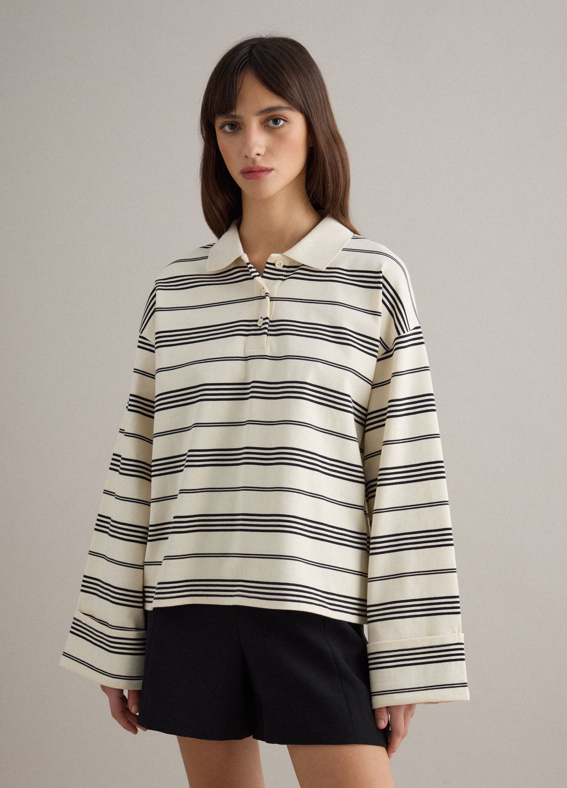 Regular fit multicolour striped pure cotton polo