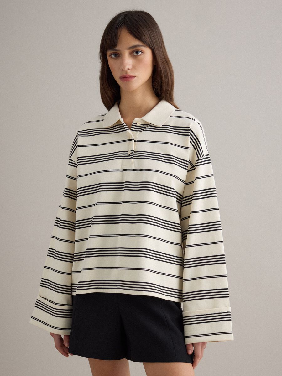 Polo in puro cotone a righe multicolor regular fit_1