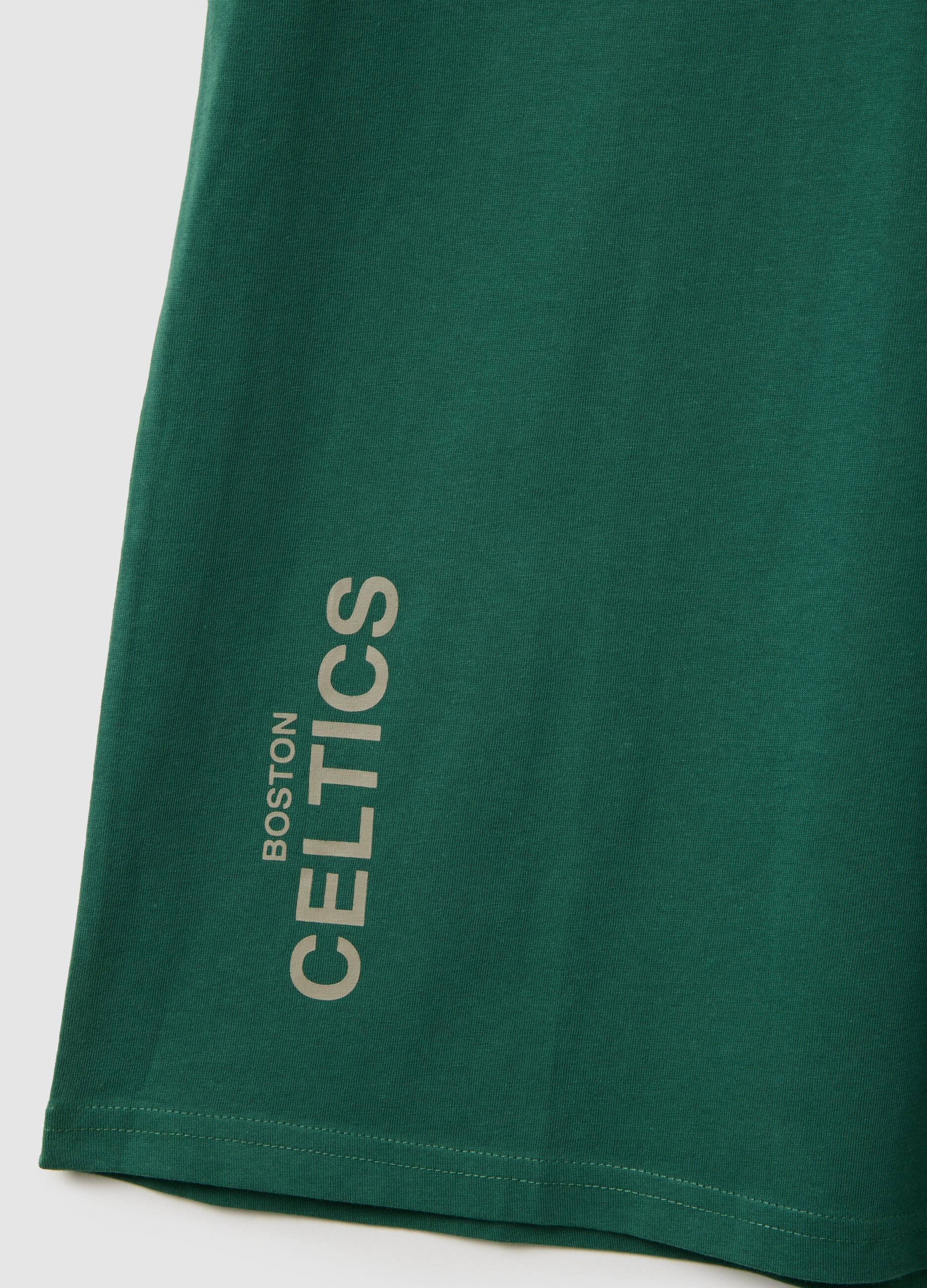 T-shirt in puro cotone verde con stampa Boston Celtics