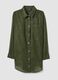 Green cotton-blend kaftan with gold stripes_4
